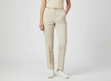 sinsay spodnie bezowe: Sinsay, Spodnie materiałowe damskie, rozmiar M — 9