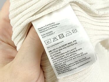 koszulka z prazkowanej dzianiny: H&M, T-shirt damski, rozmiar S — 6