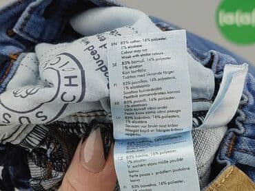 pajacyk z weluru: Denim pants, Lindex, 6-9 months, condition - Good — 5