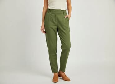 jaki krawat do zielonej sukienki: Spodnie materiałowe damskie, S — 6