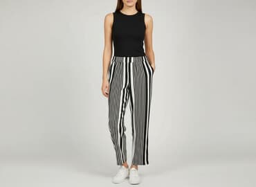 spodnie z lampasami h m: H&M, Material trousers for women, size M — 1