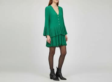 zielone eleganckie bluzki: Zara, Sukienka damska, rozmiar S — 6