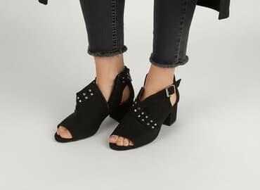 ccc srebrne sandały na obcasie: Sandały damskie, rozmiar 38 — 1