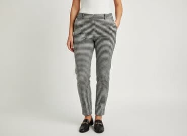 ubrania w pepitkę: Spodnie materiałowe damskie, rozmiar S — 1