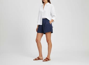 granatowe spodenki damskie: H&M, Szorty damskie, rozmiar S — 6