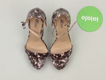 ccc srebrne sandały na obcasie: Sandały damskie, rozmiar 39 — 2