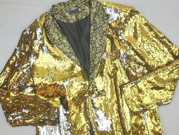 kurtki zimowe w sinsay: Złota marynarka męska z cekinami - Krój: jednorzędowa, bez zapięcia — 1