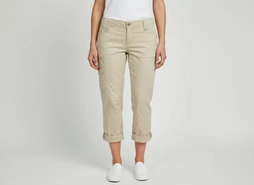 beżowe buty na koturnie ccc: Cecil, Spodnie 3/4 damskie, rozmiar M — 6