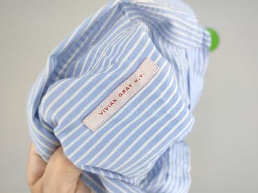 niebieska koszula w białe paski damska: Koszula damska, rozmiar S — 4