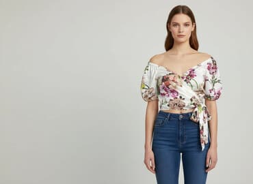 bluzki z kwiacistym wzorem: Top damski, rozmiar S — 5