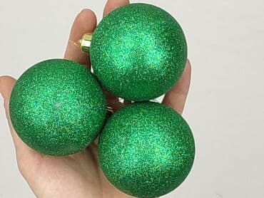 Inny wystrój domu: Zestaw trzech zielonych bombek choinkowych o brokatowej powierzchni — 4