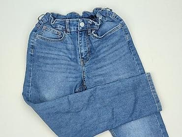 czarna bluzka basic: Spodnie jeansowe, H&M, 10 lat, 140, stan - Bardzo dobry — 1