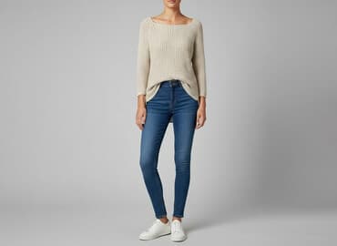 sweter piórkowy na drutach: Sweter damski, rozmiar S — 5