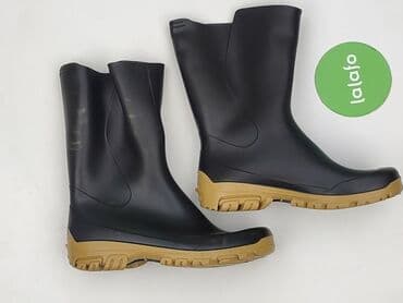 kod na darmowe ubrania shein: Kalosze męskie czarne z brązową podeszwą - Materiał: wodoodporne — 5