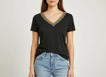 koszulki damskie z dekoltem v: T-shirt damski, rozmiar S — 1