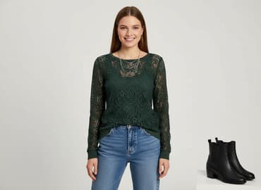 szmaragdowa bluzki damskie: Bluzka damska, rozmiar S — 5