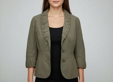 kurtka jeansowa khaki damska: AB, Marynarka damska, rozmiar M — 7