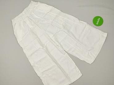 lenar jeans: Szerokie białe spodnie damskie culottes - Krój: luźny, nogawki 3/4 — 2