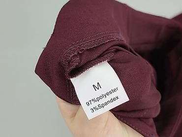 bordowy: Spodnie materiałowe damskie, rozmiar M — 4
