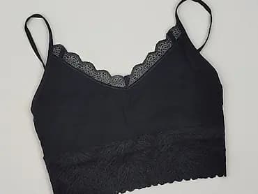 Czarny damski top / biustonosz typu bralette na cienkich ramiączkach