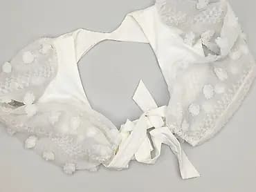 Biała bolerka/narzutka z krótkimi bufiastymi rękawami dla kobiety. -