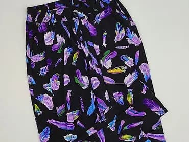 Damskie spodnie z kolorowym motywem piór - Fason: lekkie, zwężane