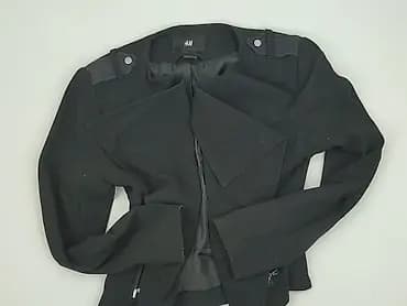 Kurtka damska H&M, czarna – krótki żakiet w stylu biker - Fason