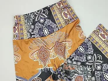 Damskie spodnie palazzo z wysokim stanem, wzór boho/etno - Fason