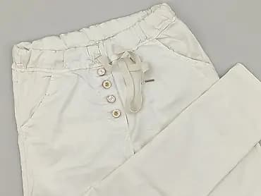 Białe damskie spodnie typu jogger/regular slim - Materiał: 93%