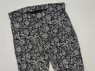 Damskie spodnie w czarno‑biały wzór paisley. - Krój: luźne nogawki