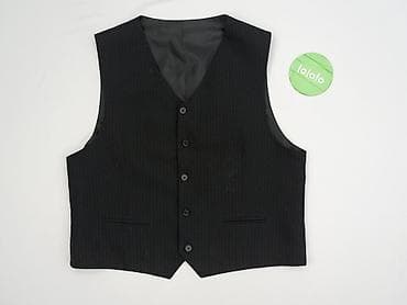 kamizelka biala: Męska kamizelka garniturowa w prążek - Kolor: czarny z delikatnym w lalafo.pl — 2 kamizelka biala: Męska kamizelka garniturowa w prążek - Kolor: czarny z delikatnym — 2