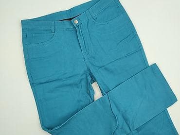Męskie spodnie materiałowe w kolorze morskim/turkusowym. - Krój w lalafo.pl Męskie spodnie materiałowe w kolorze morskim/turkusowym. - Krój