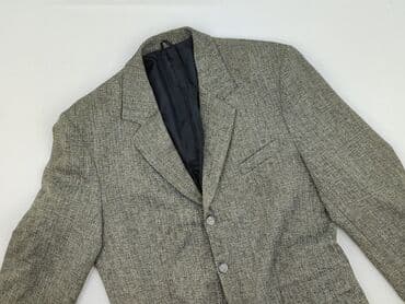 Męska marynarka wełniana w odcieniu szaro-zielonym z delikatnym w lalafo.pl Męska marynarka wełniana w odcieniu szaro-zielonym z delikatnym